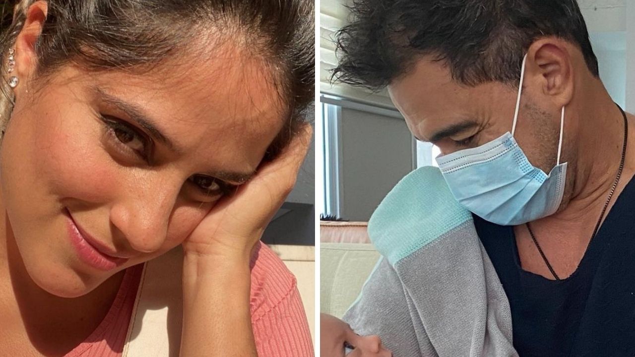 Filha de Zezé di Camargo mostra o sertanejo conhecendo a netinha recém-nascida: “O tempo todo olhando pra ele”