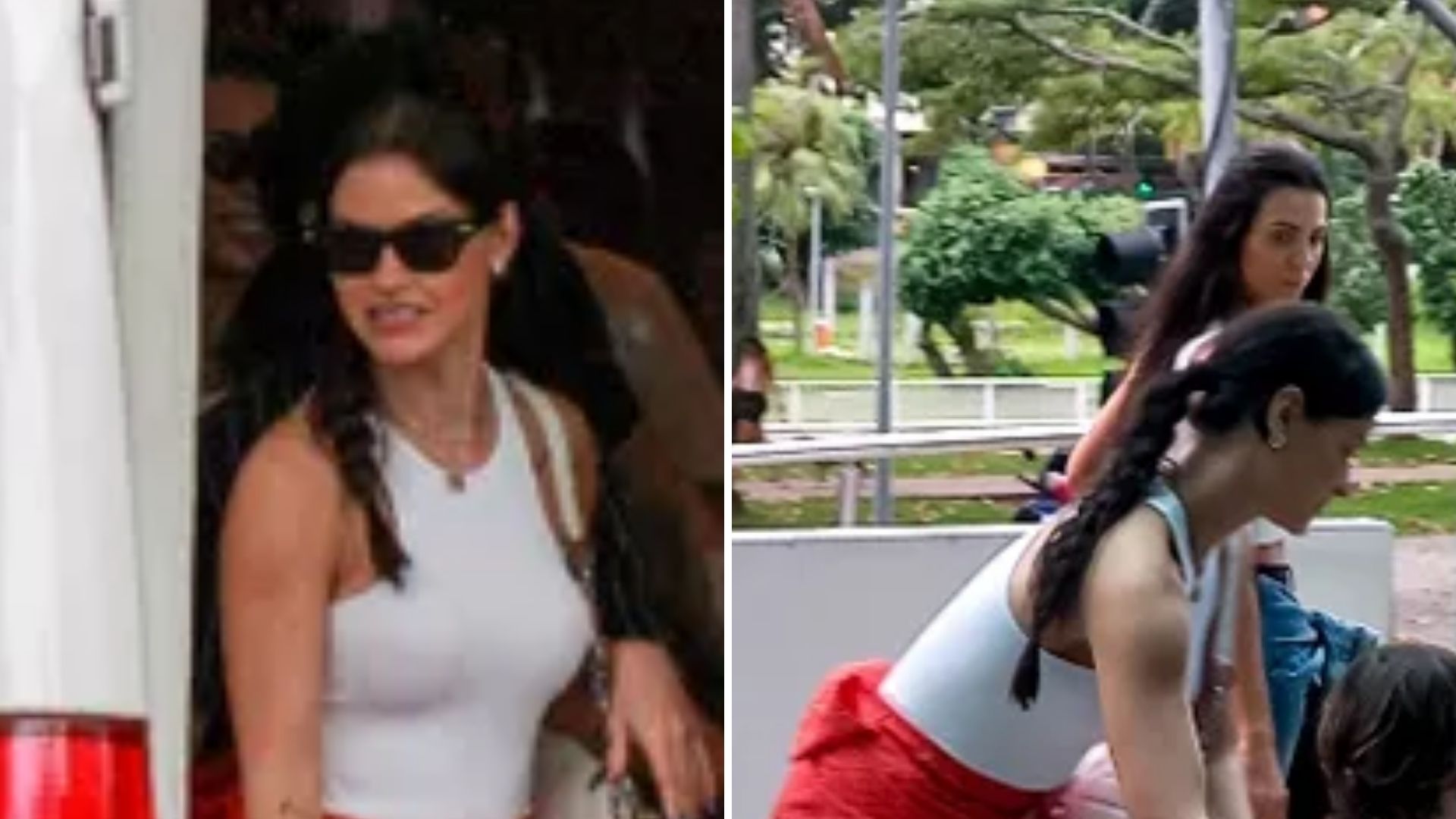 Mãezona! Andressa Suita leva filhos para passeio em Aquário, no Rio de Janeiro