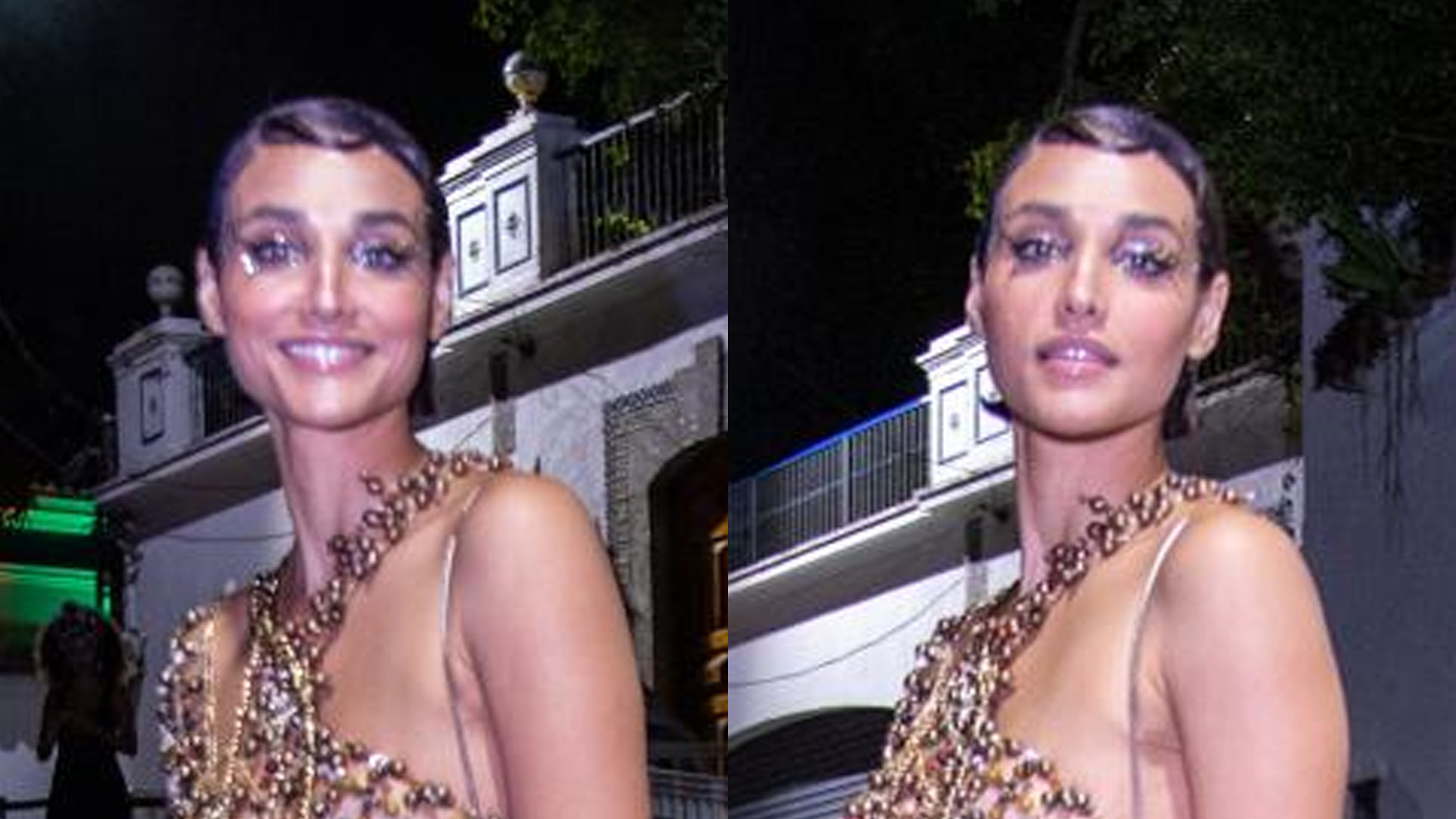 Débora Nascimento rouba a cena com vestido sem tecido e cobertura mínima