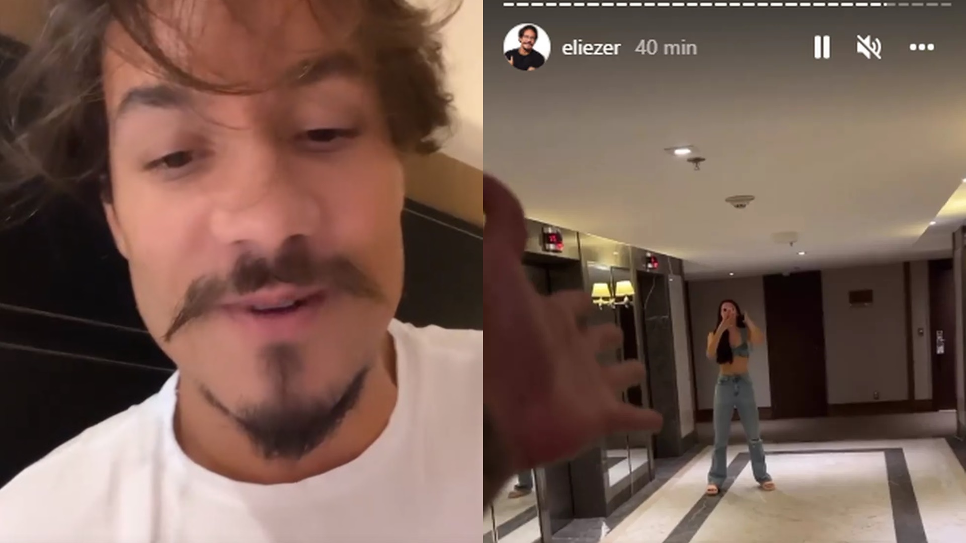 Eli reencontra Eslô após o BBB22 mas é proibido de se aproximar: “Ele não deixa”