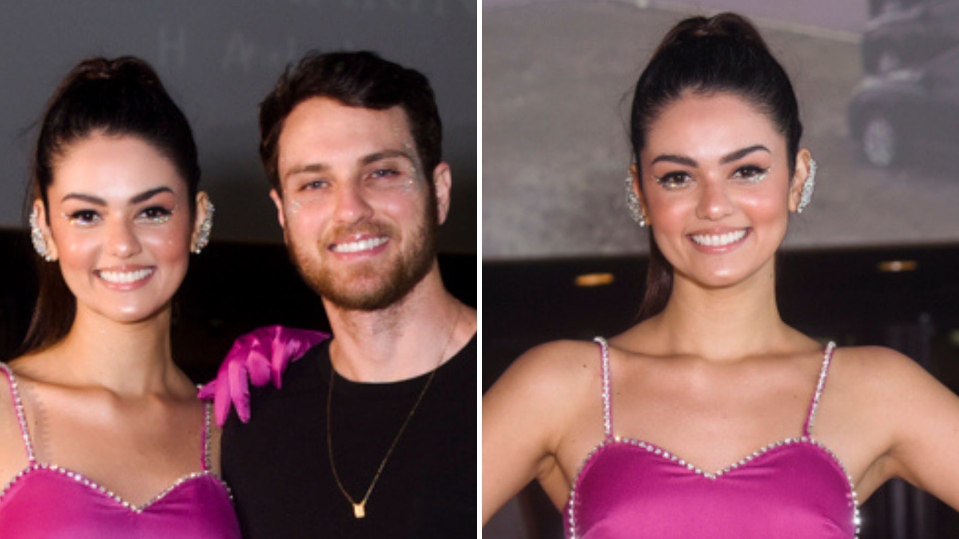 Ex-BBB Eslovênia escolhe look ousado na primeira aparição com o namorado, Lucas Bissoli