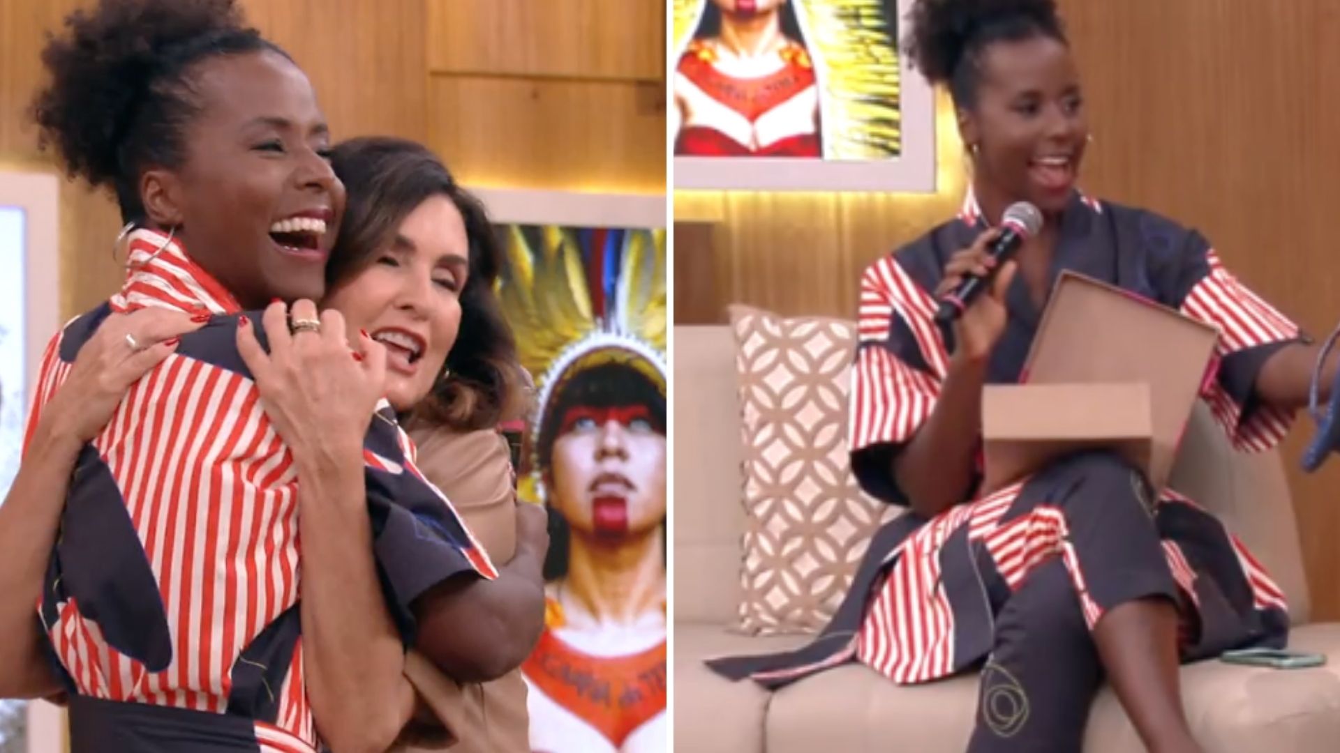 Oi? Fátima Bernardes dá presente inusitado para Maju Coutinho: “Tira e sai correndo”