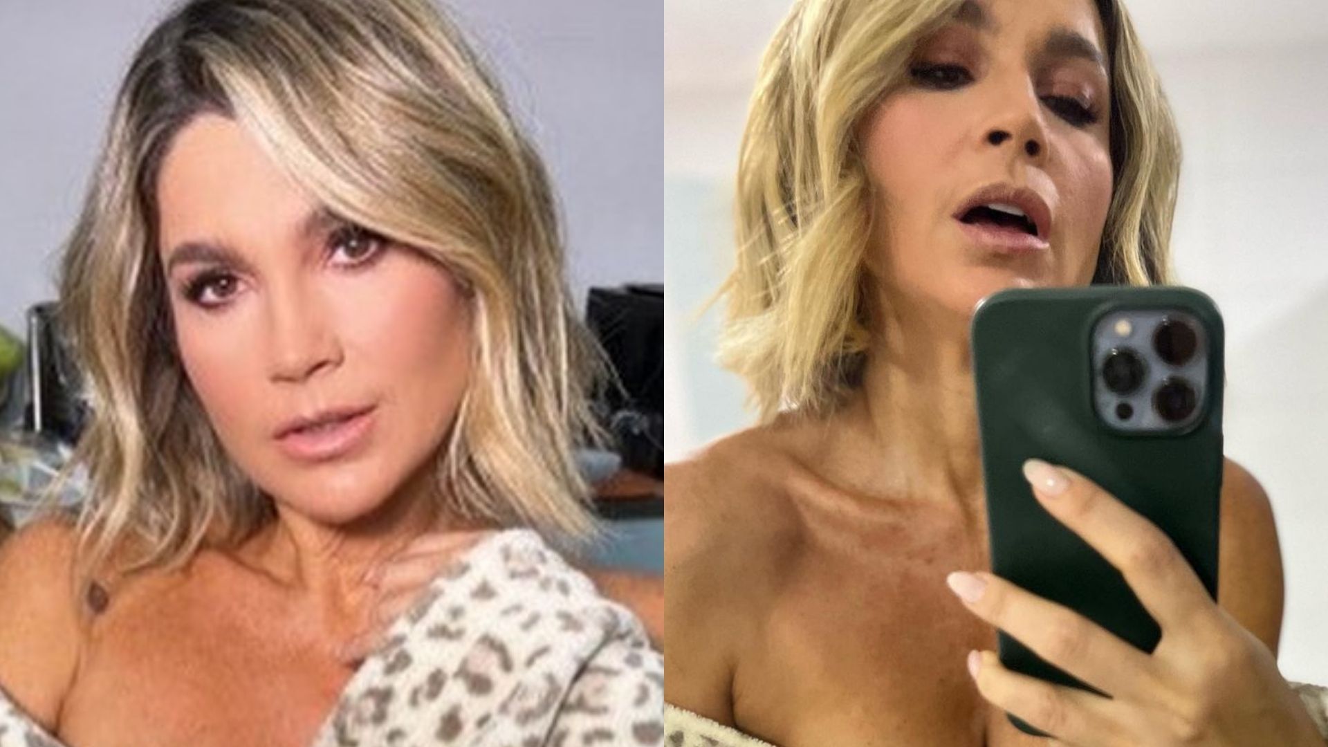 Flávia Alessandra dá puxadinha no roupão e vaza decote poderoso: “Sensual”