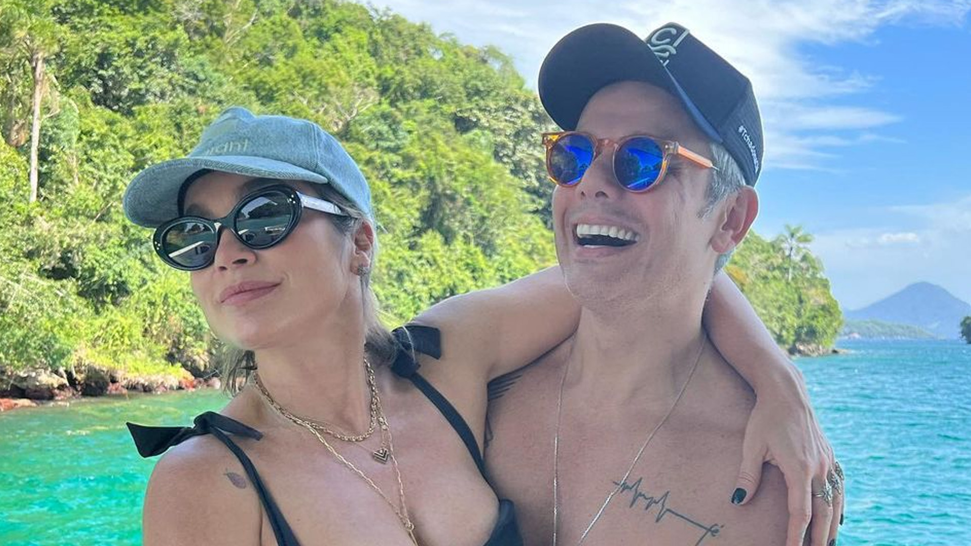 Flávia Alessandra foge do Carnaval em passeio com Otaviano Costa: “Minha Sapucaí”