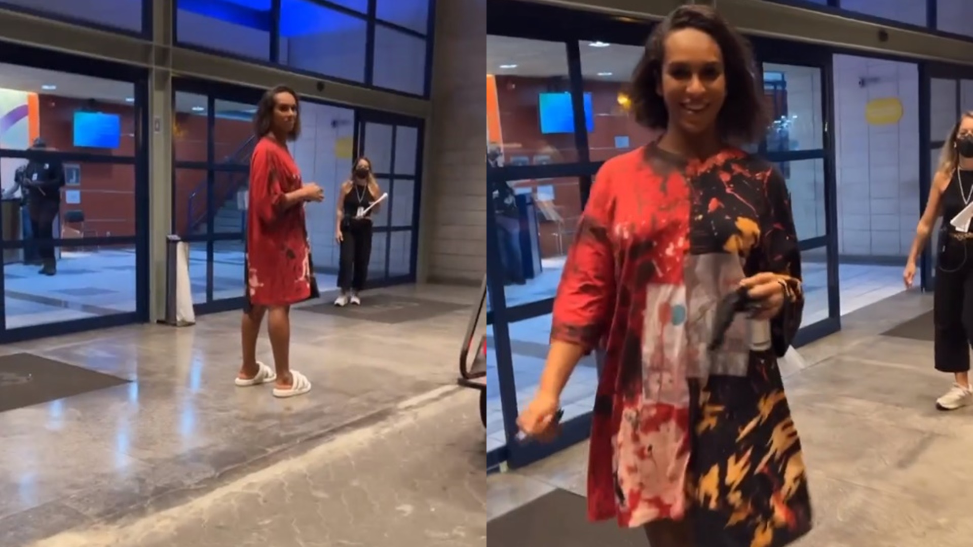 Ex-BBB Maria flagra Linn da Quebrada no Projac e fica aos berros: “Ei querida”