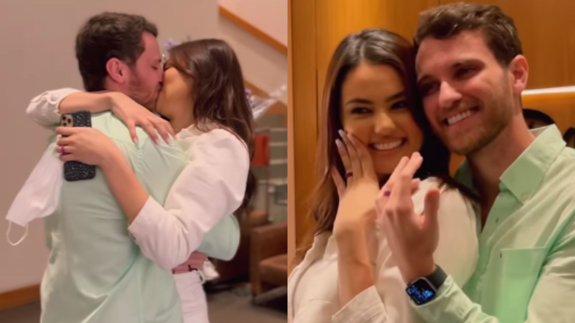 É oficial! Ex-BBBs Lucas e Eslô trocam alianças em reencontro: “Intensidade”