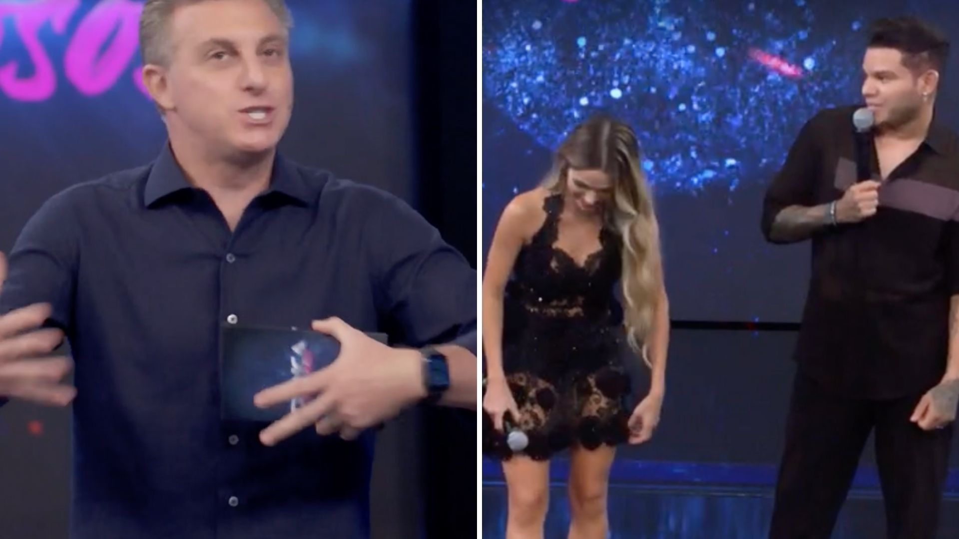 Luciano Huck constrange Tierry ao comentar os bastidores do Dança: “Impressão minha?”