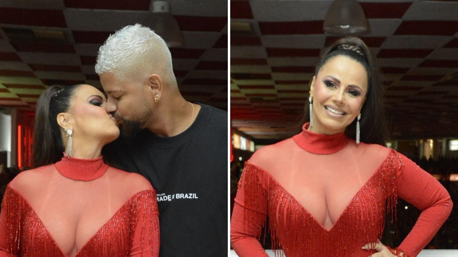 Gravidíssima, Viviane Araújo posa com look coladinho e mão na barriga em ensaio de Carnaval