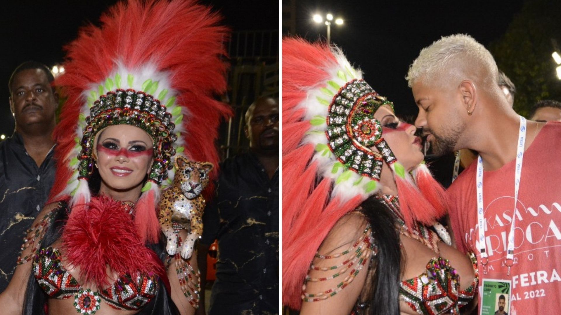 Gravidíssima! Viviane Araújo escolhe look comportado para desfilar no Salgueiro