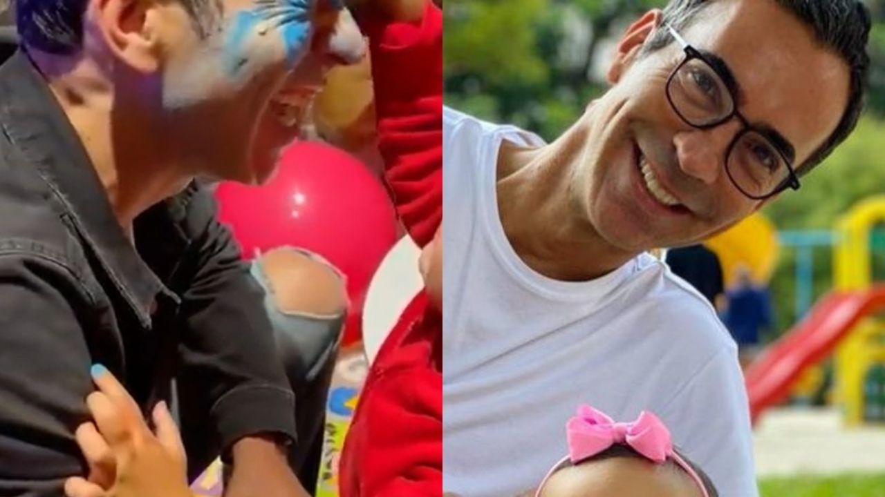 No Dia dos Pais, César Tralli ganha pintura facial da filha de 2 anos e derrete seguidores: “Puro amor”
