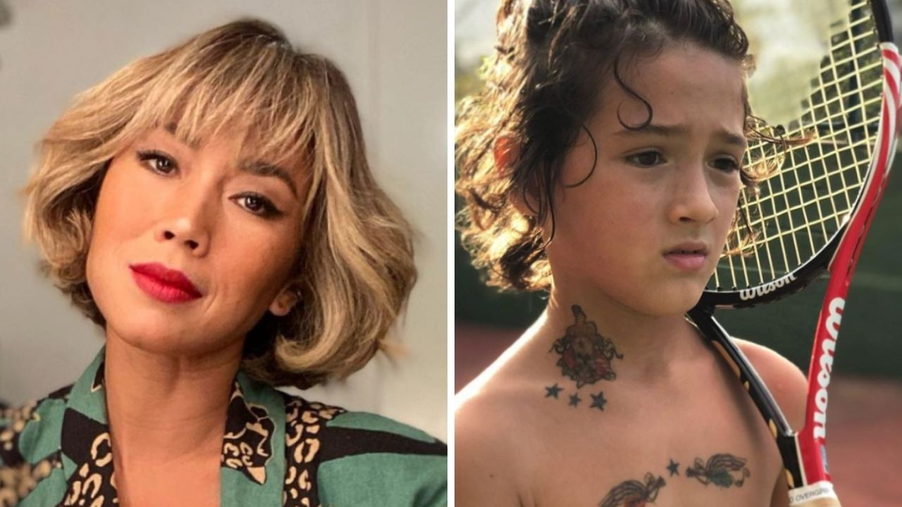Danni Suzuki sofre ataques dos seguidores após filho de 8 anos surgir tatuado: “Como uma mãe deixa?”