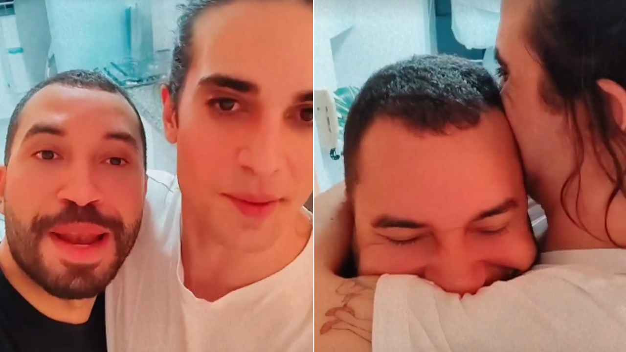 De malas prontas para os Estados Unidos, ex-BBB Gilberto se emociona ao despedir-se de Fiuk: ”Meu amor”