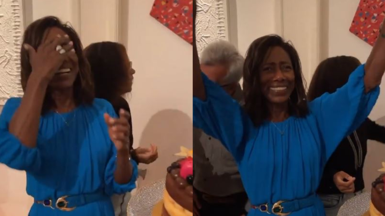 Glória Maria ganha surpresa especial durante seu aniversário e faz mistério sobre a idade: “Super estrela!”