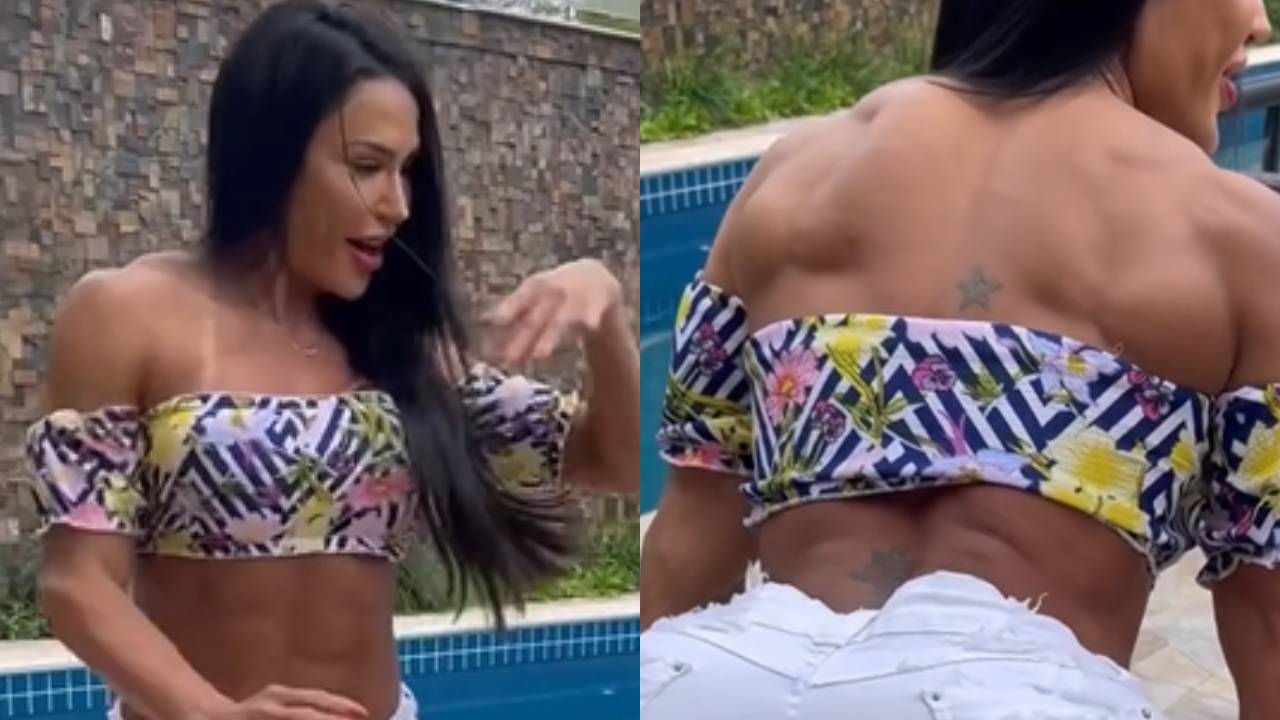 Gracyanne Barbosa dança com shortinho minúsculo e deixa metade do bumbum para fora: “Mulherão”