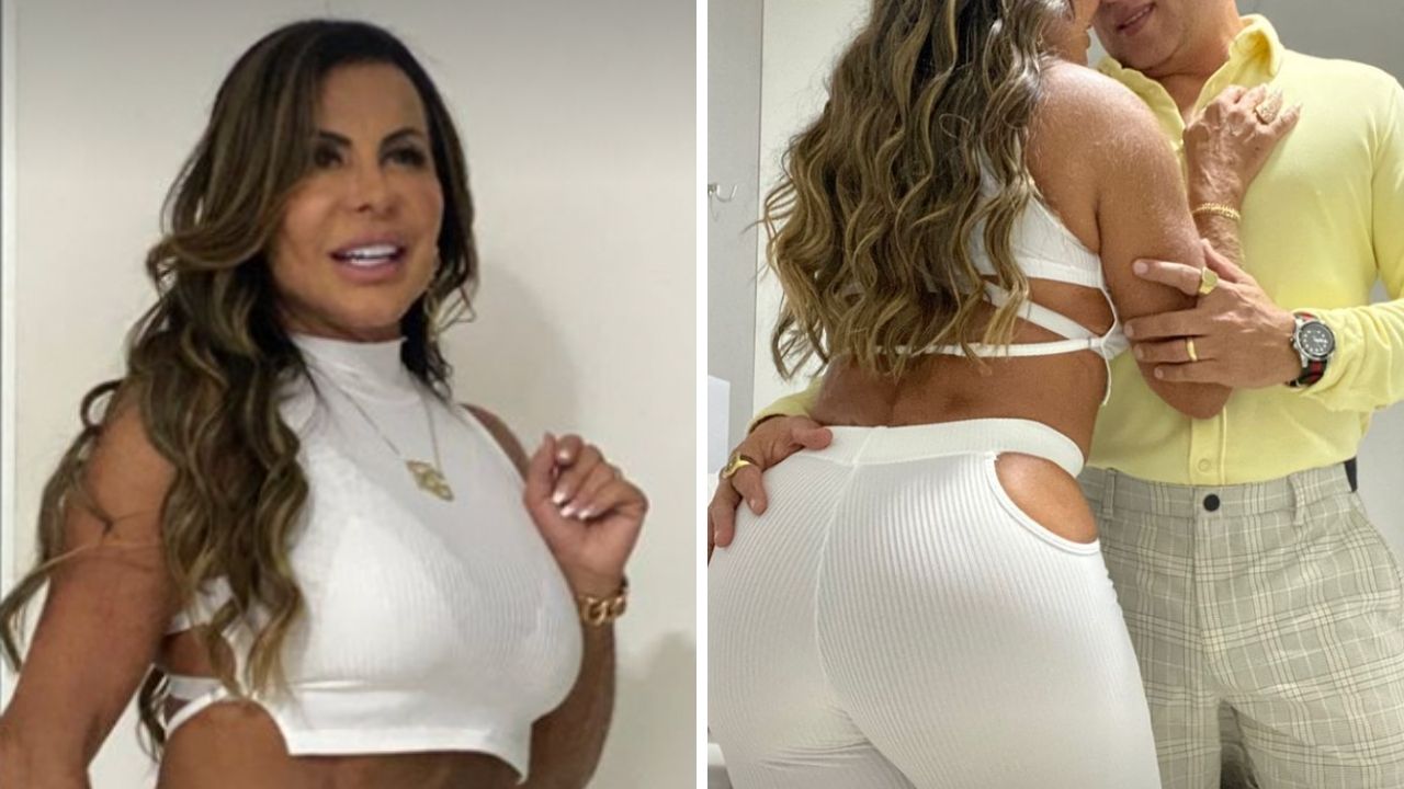 Aos 62 anos, Gretchen usa look todo branco, dispensa roupa íntima e ganha apalpada: “Melhor companhia”