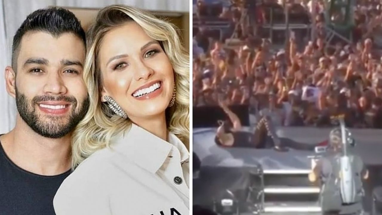 Aos prantos, Gusttavo Lima se joga no chão e faz declaração para Andressa Suita: “Eu te amo”