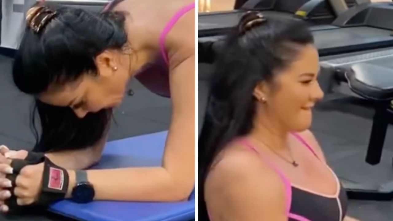 Aos 41 anos, Helen Ganzarolli treina de top e legging e dá close no bumbum: “Bora animar”
