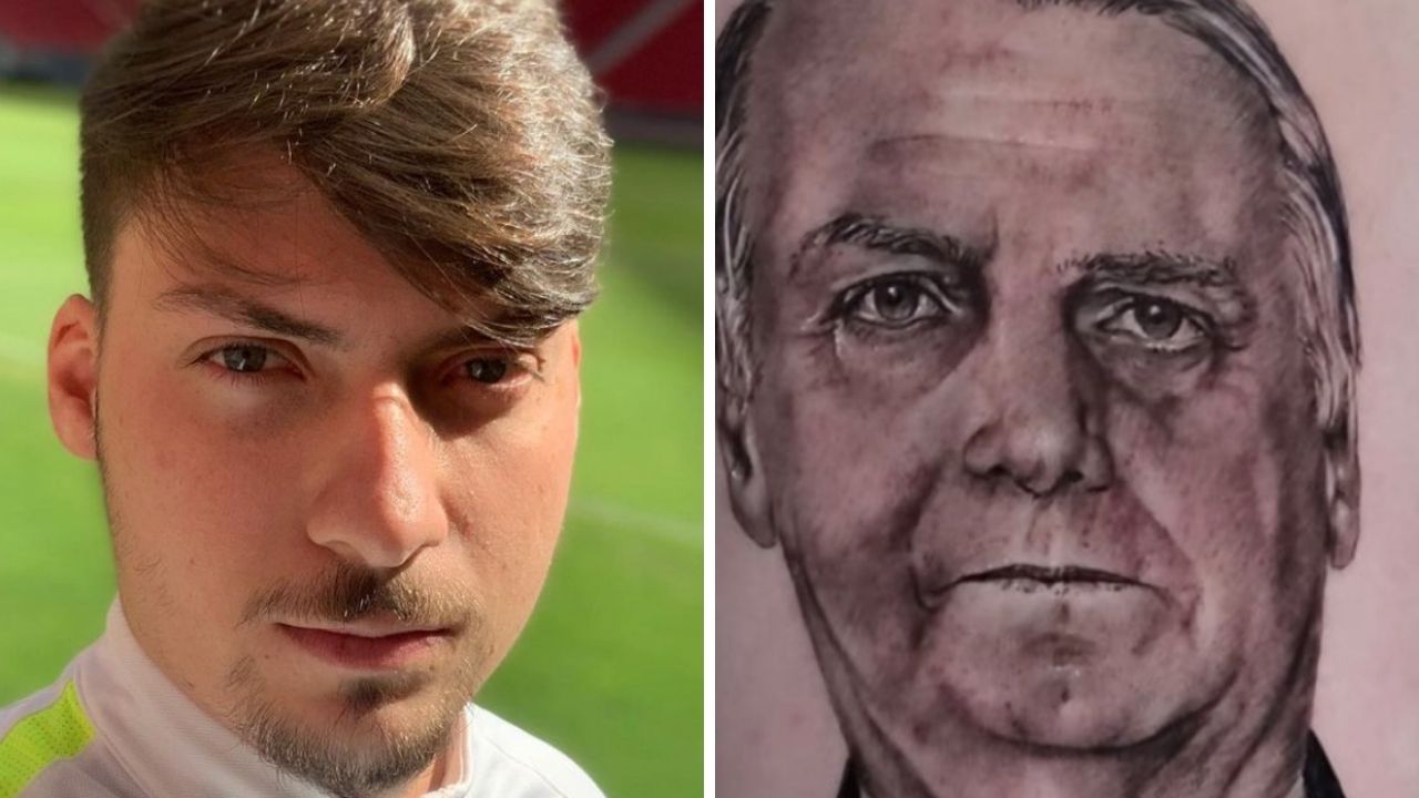 Filho de Bolsonaro tatua o rosto do pai no braço e se declara: “Muito orgulho e gratidão”