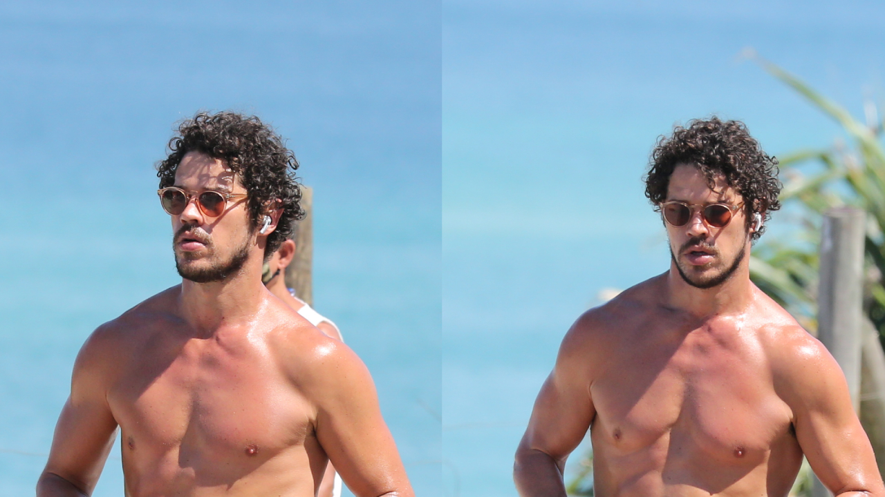 José Loreto impressiona ao exibir o corpão musculoso durante corrida pela orla da Barra da Tijuca