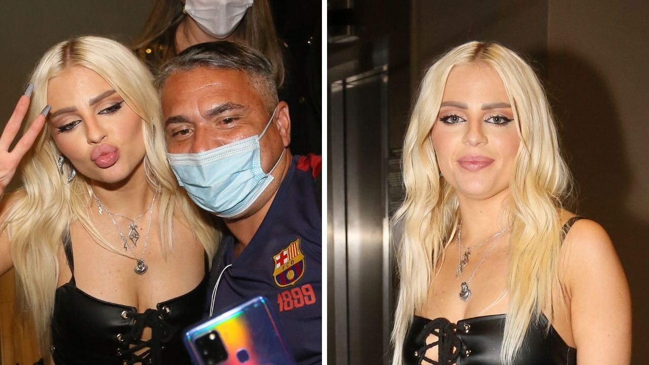 Ao estilo dominadora, Luisa Sonza esbanja sensualidade ao deixar show com look todo de couro