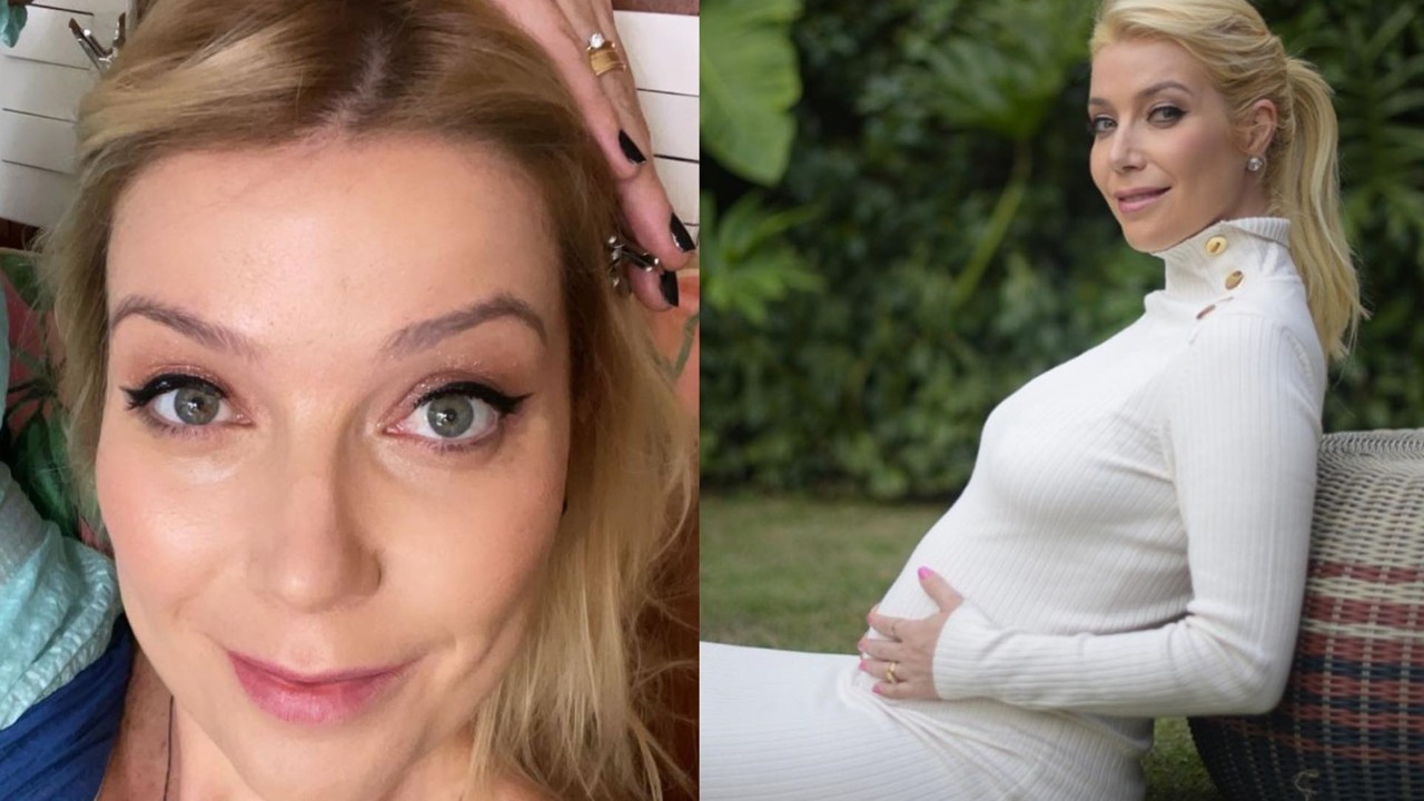 Grávida do segundo bebê, Luiza Possi admite que se pesa virada de costas para balança: “Não sei quantos quilos engordei”