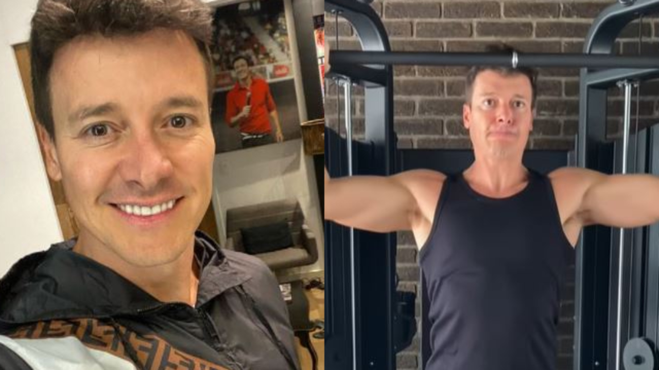 Rodrigo Faro pega pesado na academia e ostenta físico fortão aos 47 anos: “Que homem!”