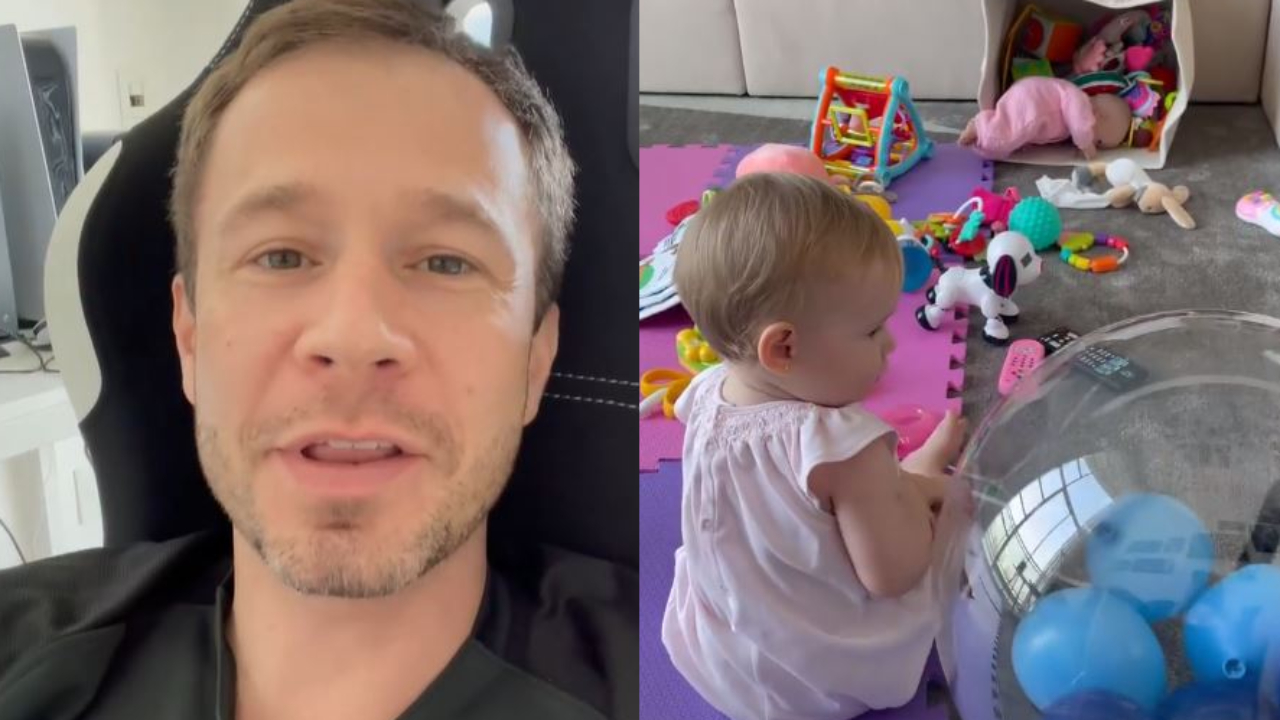 Tiago Leifert compartilha momento pai e filha e beleza da herdeira impressiona: “Uma bonequinha!”