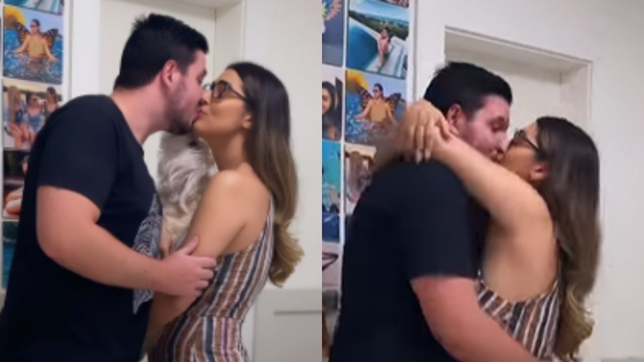 Vivian Amorim mostra momento da revelação da gravidez e se derrete com reação do namorado: “Que momento”