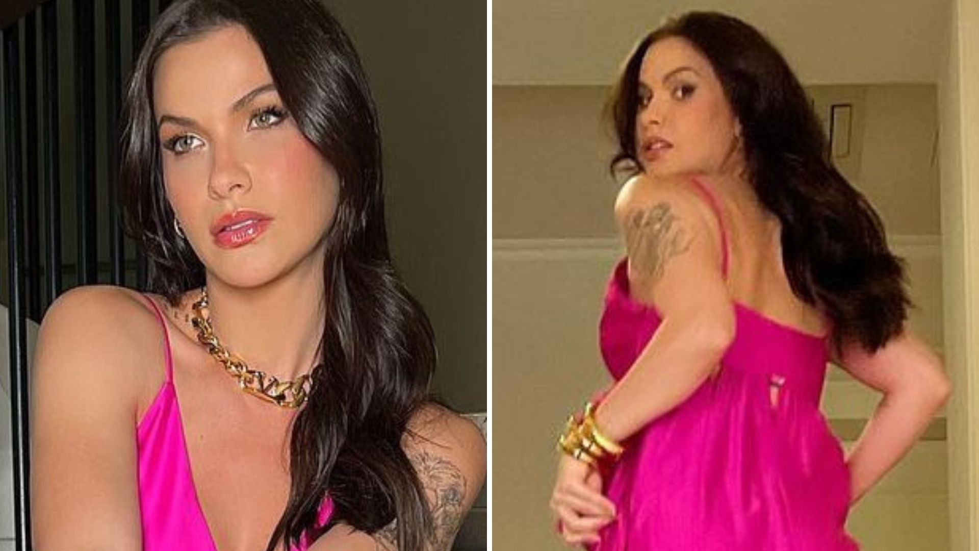 Andressa Suita abusa do decote em vestido rosa-choque e paralisa web: “Sem palavras”
