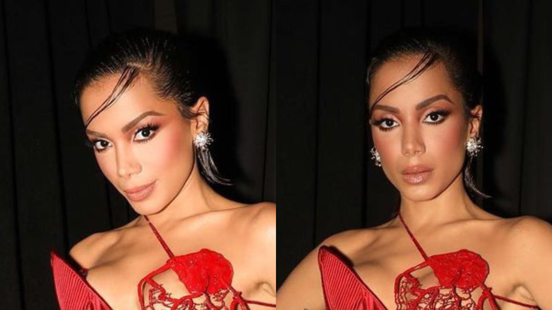Anitta capricha no decote em vestido de gala para premiação internacional: “Arrebenta”