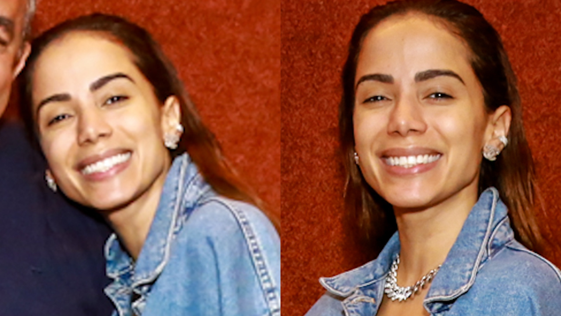 Anitta dispensa maquiagem e aparece irreconhecível ao lado do pai