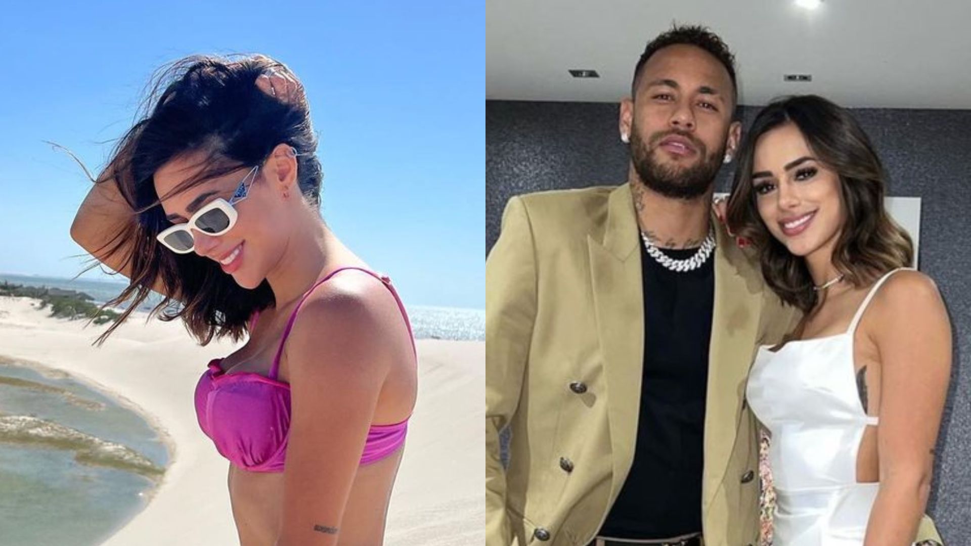 Bruna Biancardi agacha de biquíni exibindo o bumbum e fãs pedem: “Neymar volta com ela”