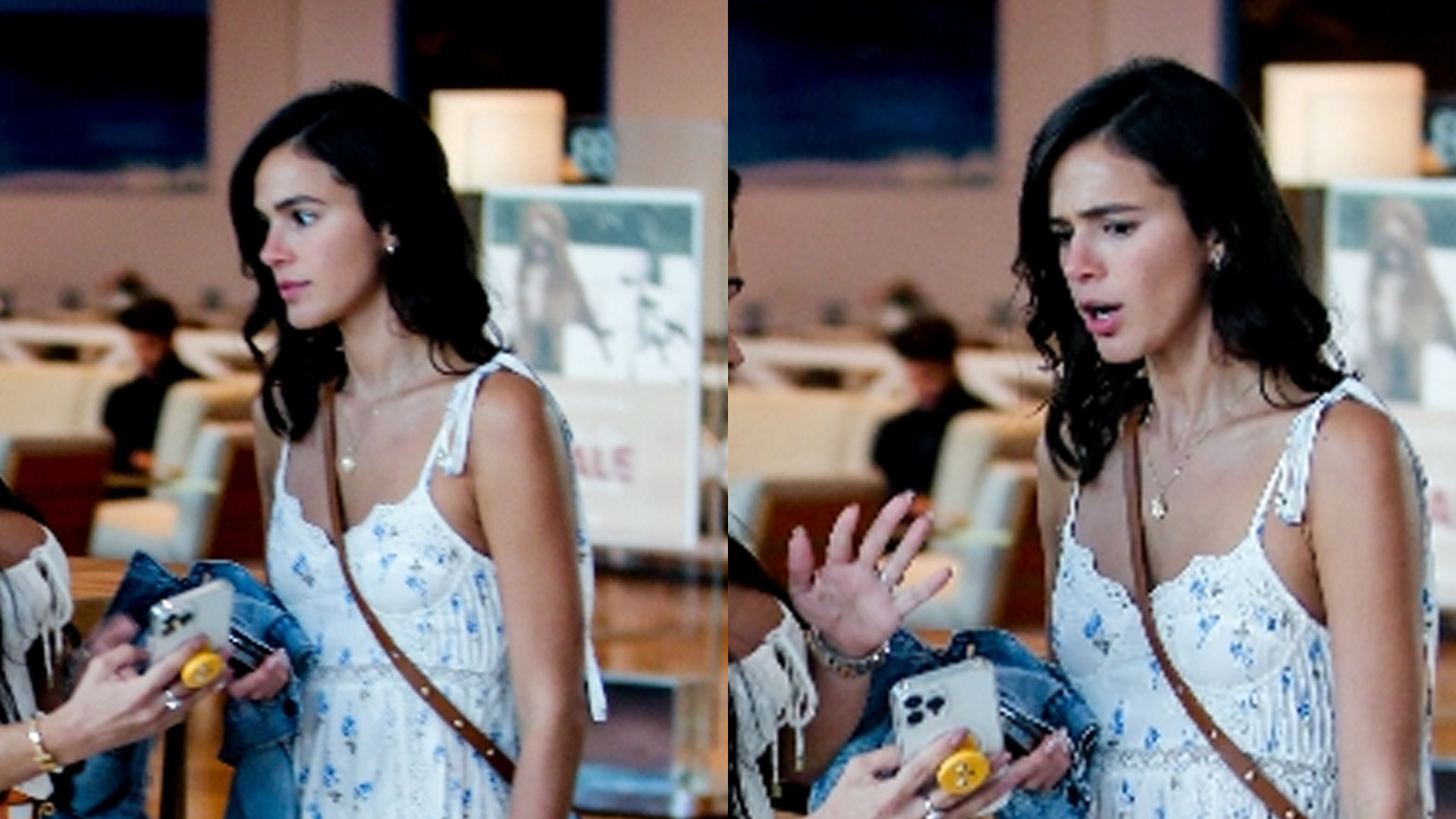 Bruna Marquezine encontra sósia em shopping de luxo e não esconde choque