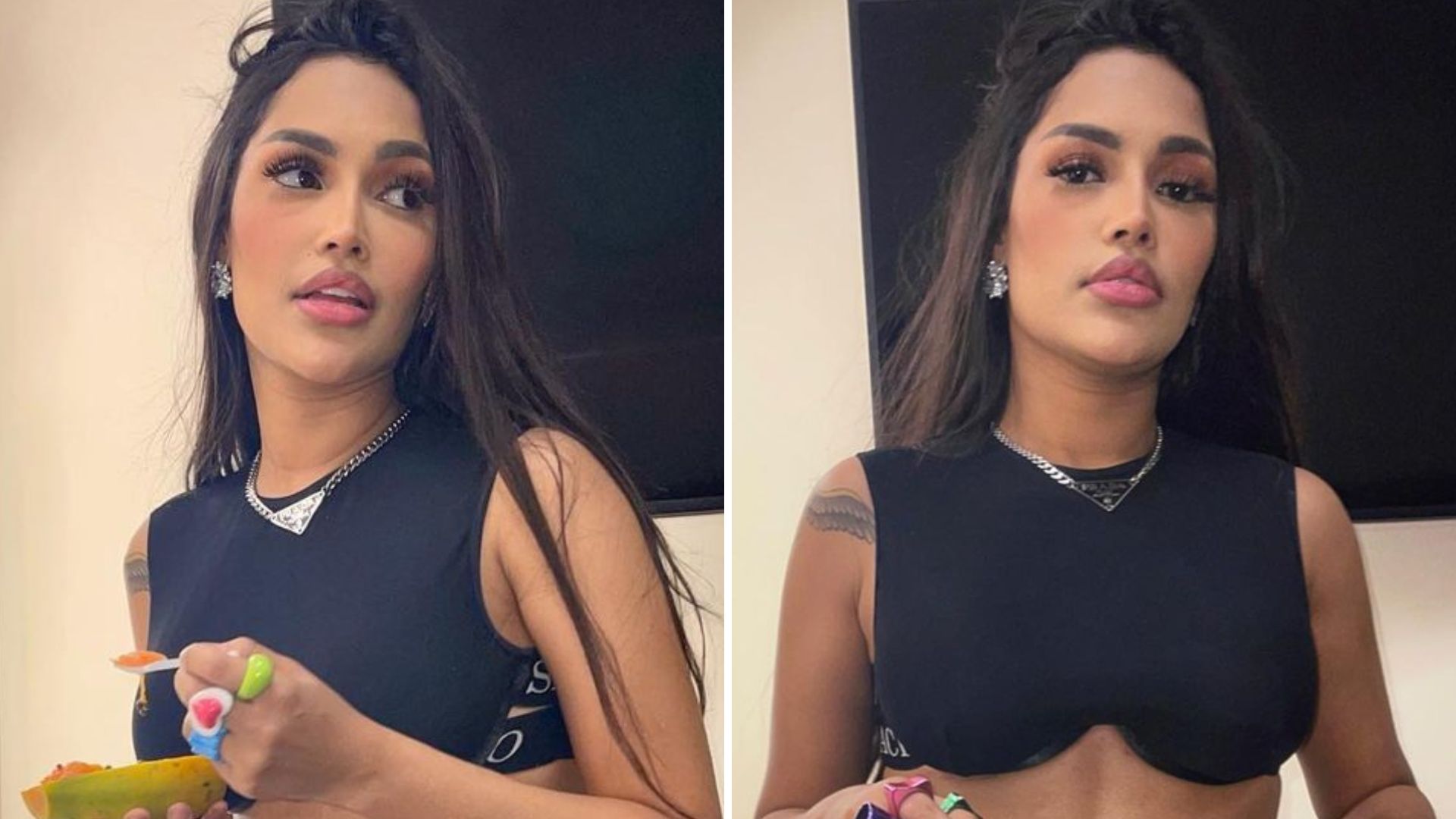Ex-BBB Flay elege top minúsculo e deixa barriga trincada à mostra: “Belíssima”