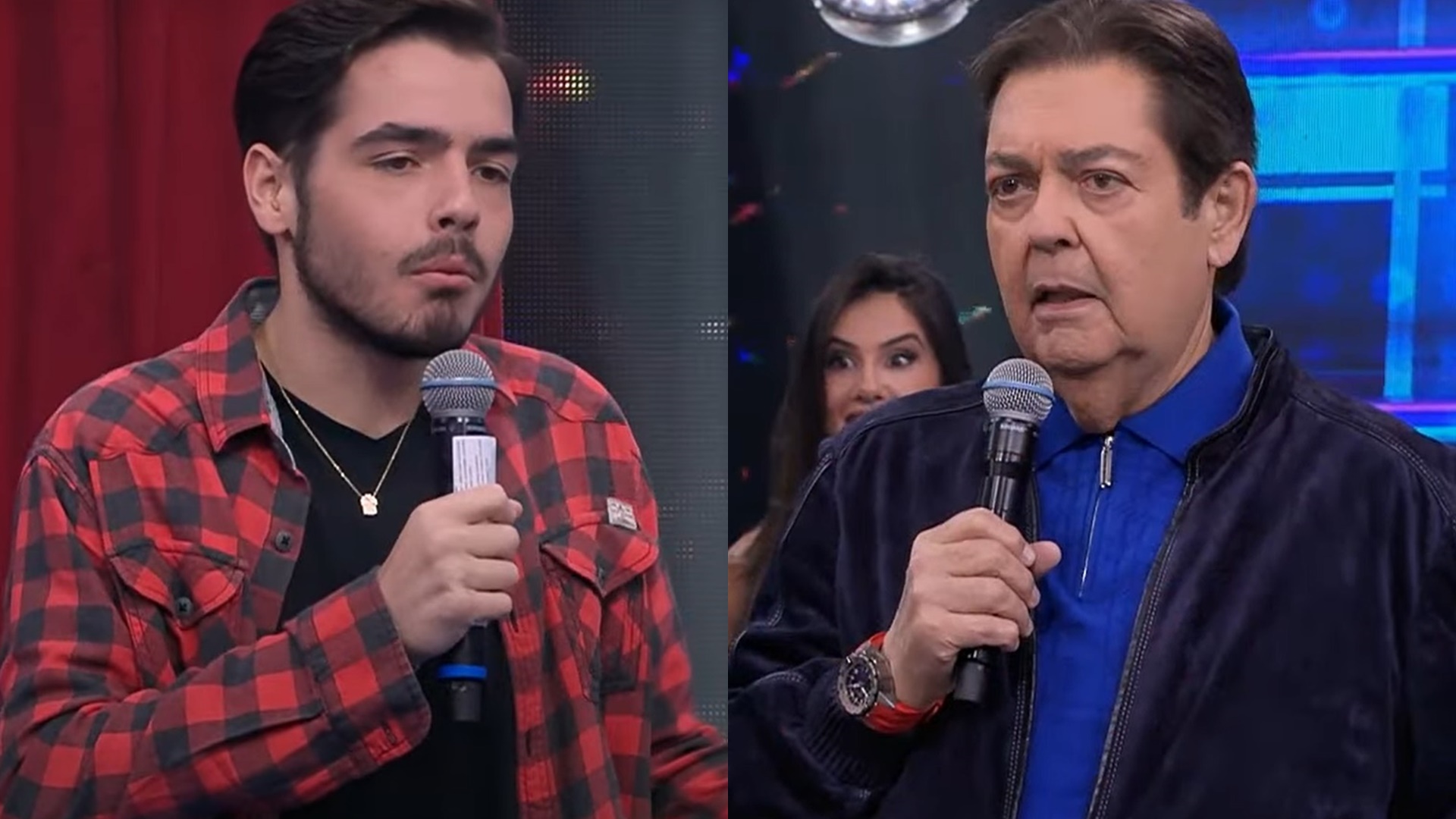 Faustão se choca com pergunta do filho e alfineta: “Vai trabalhar com a Catia Fonseca”