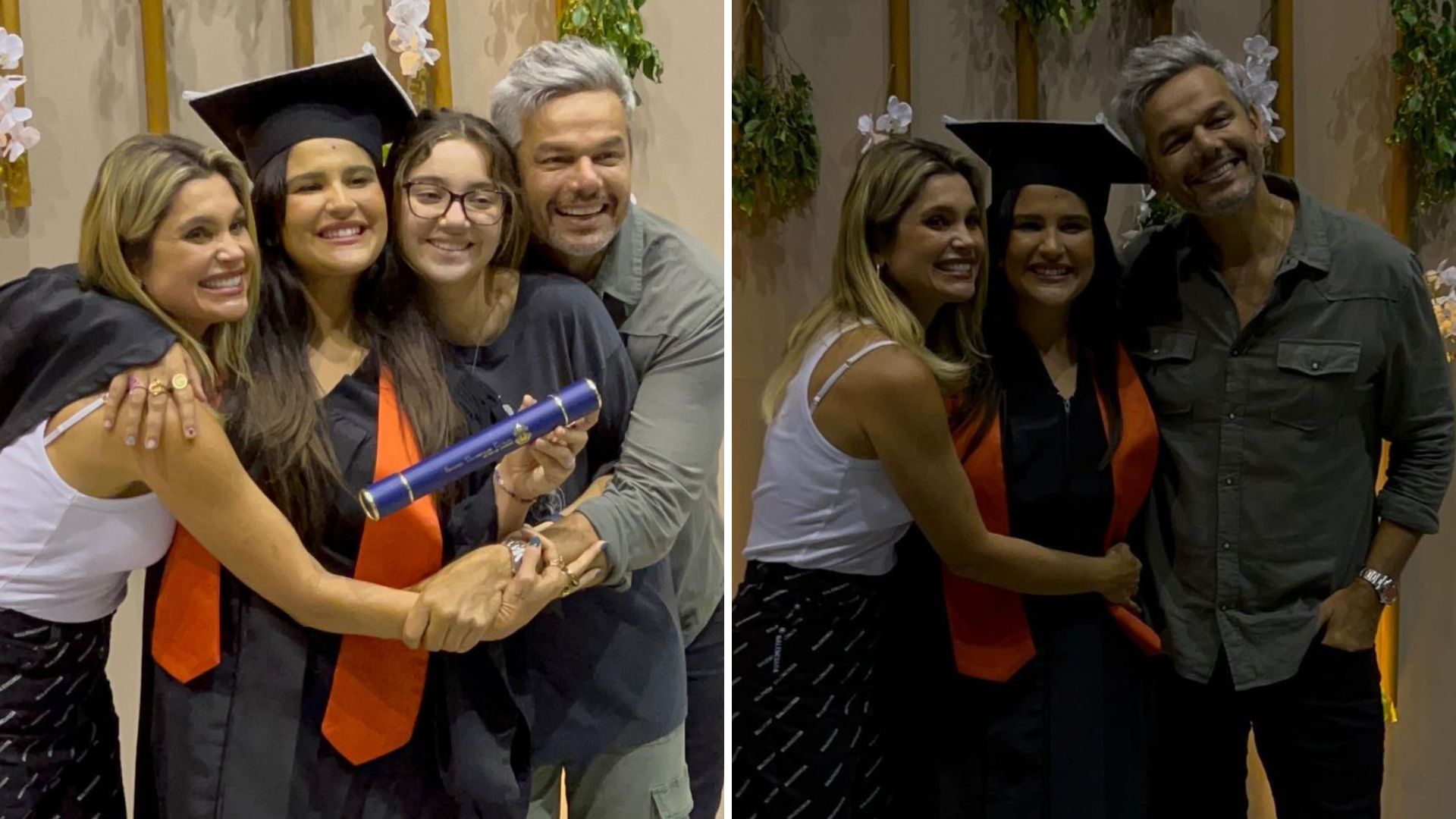 Filha de Flávia Alessandra se forma na faculdade e agradece à família: “Não conseguiria”