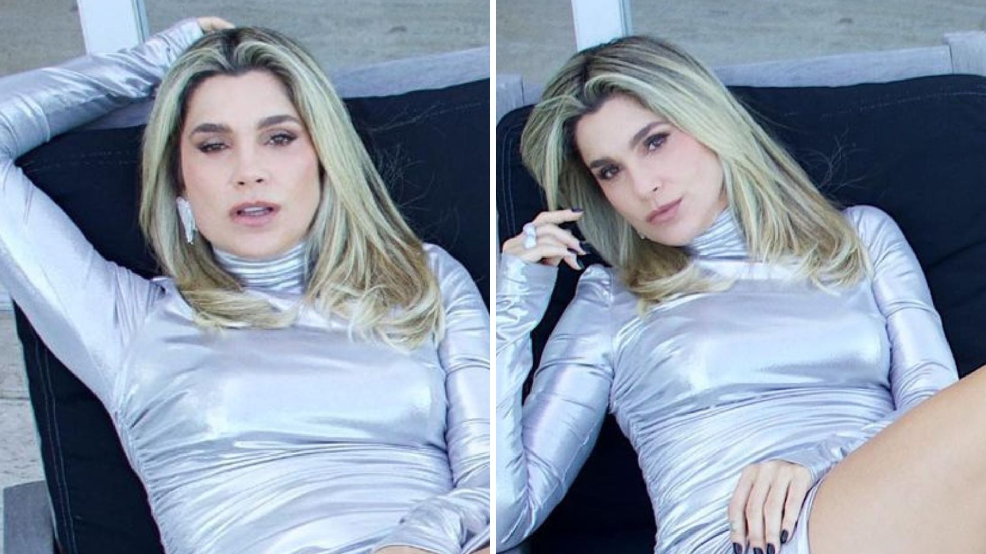 Flávia Alessandra levanta as pernas de vestidinho e ostenta coxas torneadas: “Rainha”