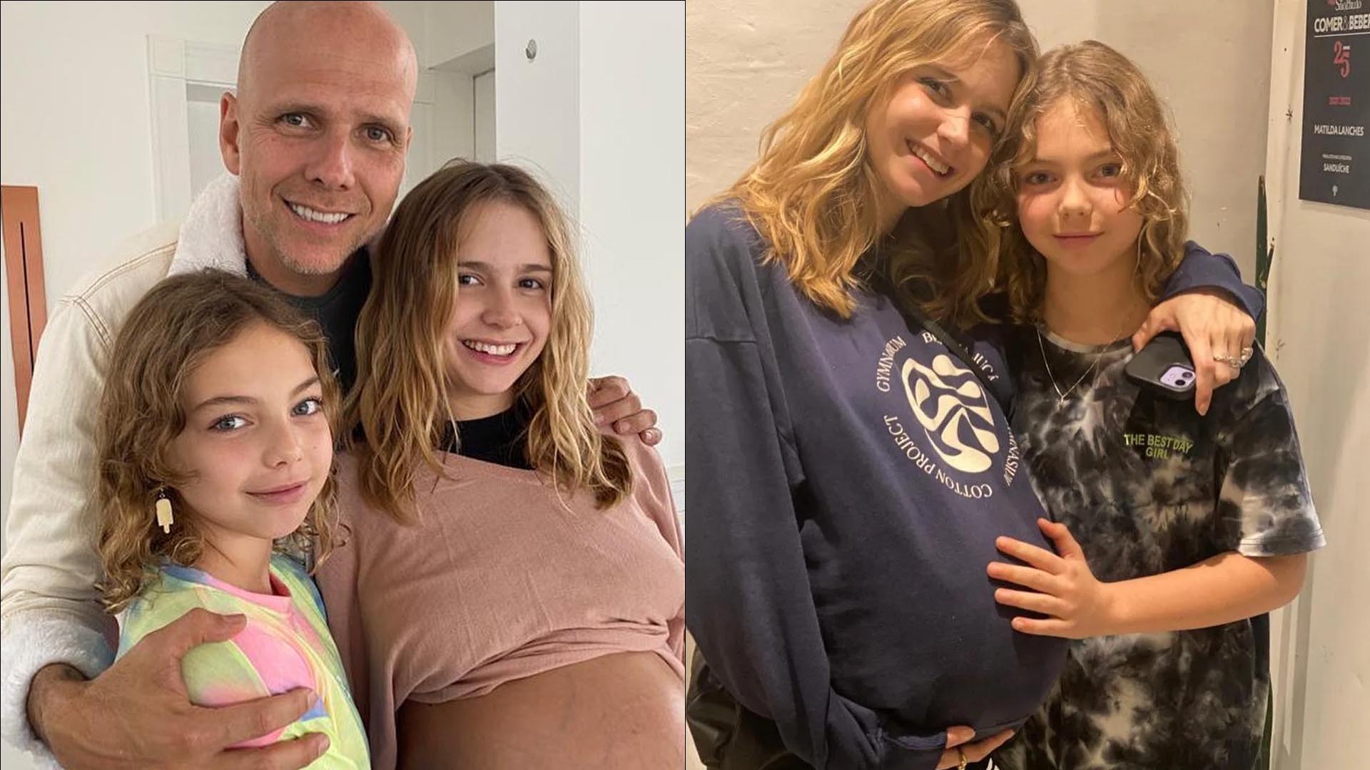Irmã de Isa Scherer conhece sobrinhos e posa com Bento e Mel na maternidade