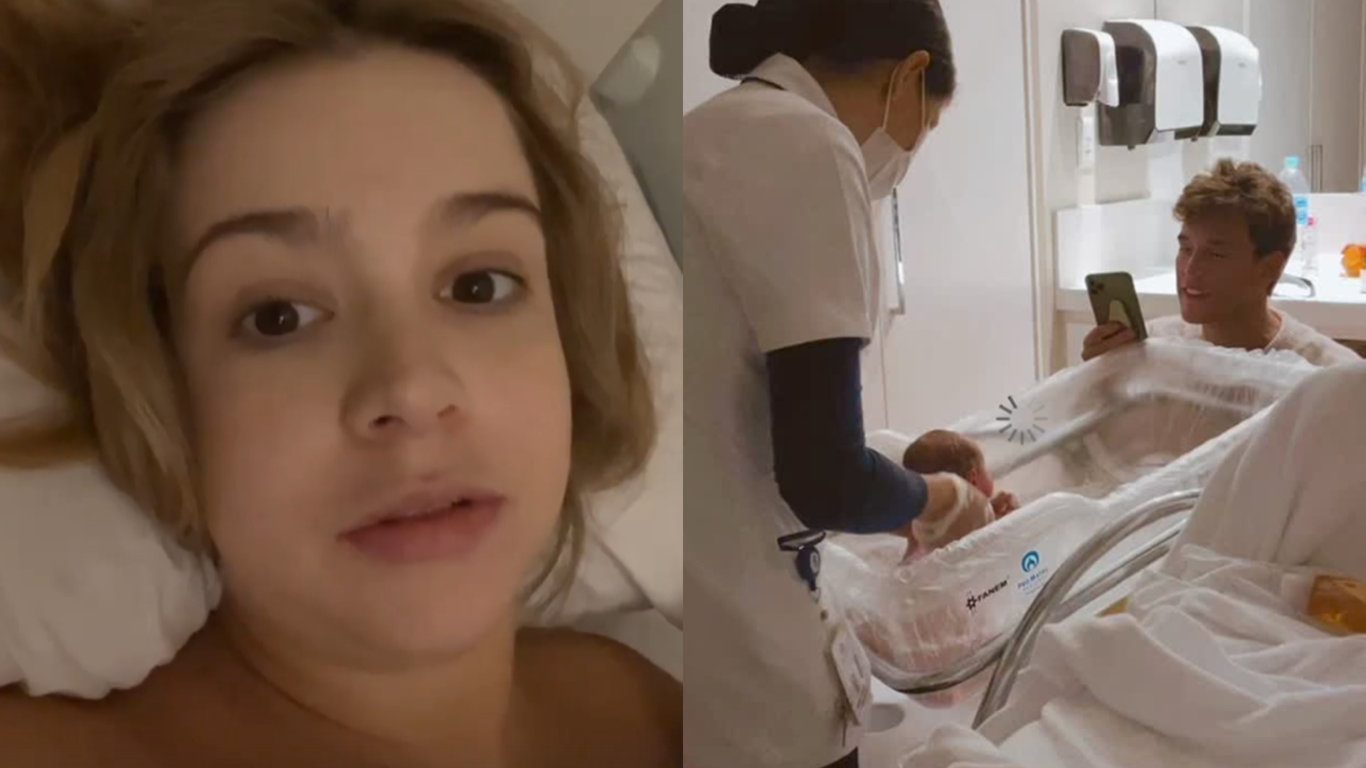 Após complicações no parto, Isabella Scherer expõe primeiro banho dos filhos e emociona