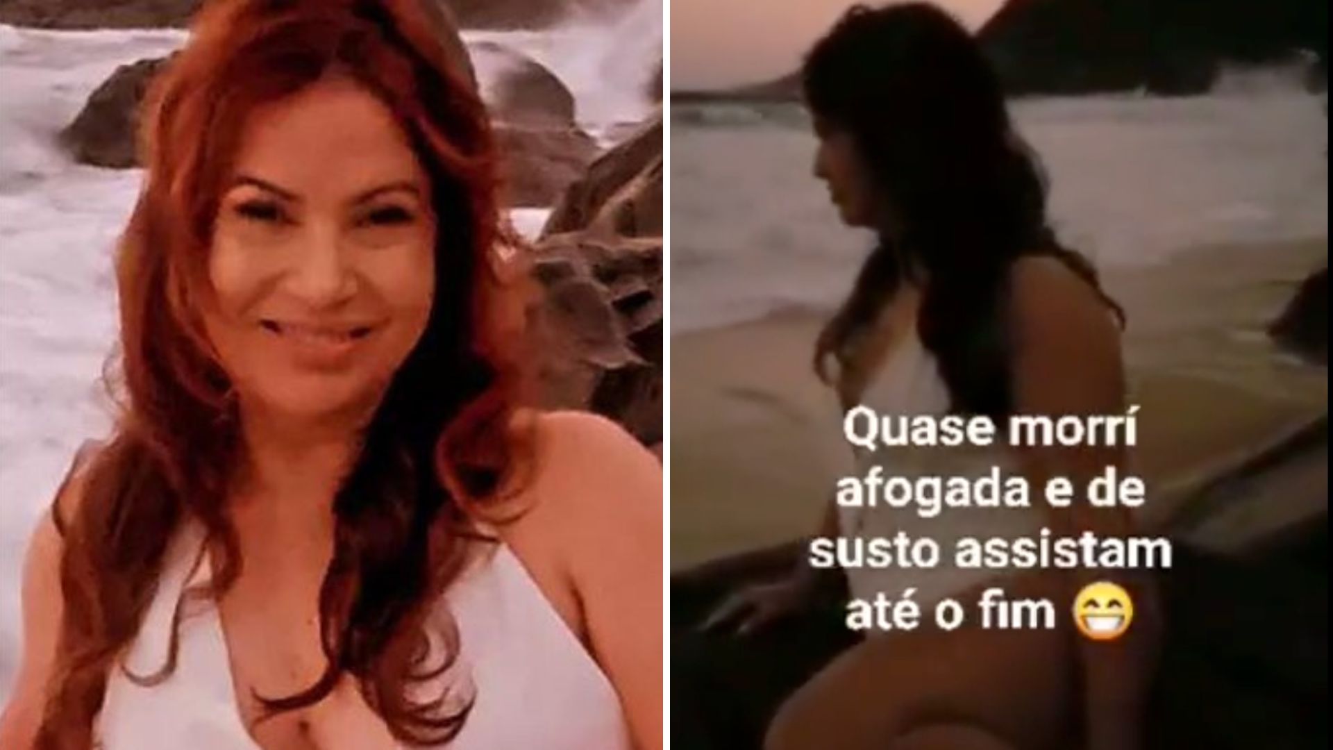 Isadora Ribeiro é surpreendida ao posar para fotos em praia: “Quase morri afogada”