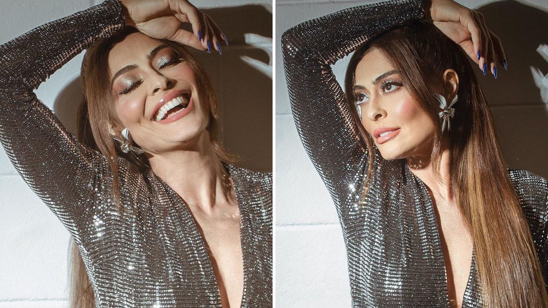Juliana Paes ostenta decote escandaloso em vestido brilhante: “Deusa”