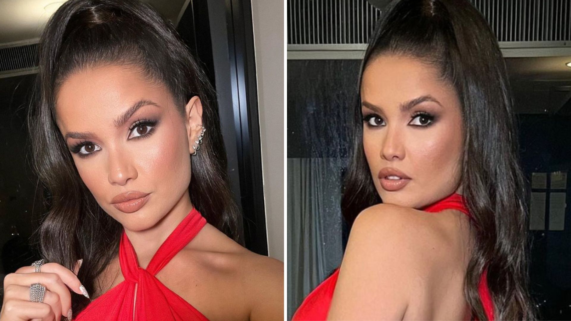 Juliette Freire escolhe vestido vermelho sem sutiã e deixa as costas nuas: “Espetáculo”