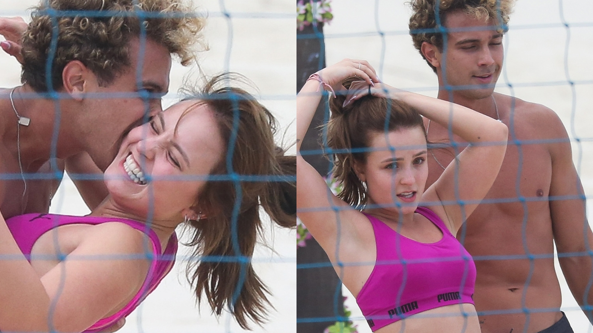 Larissa Manoela agarra namorado e atola mão na bermuda em dia de praia