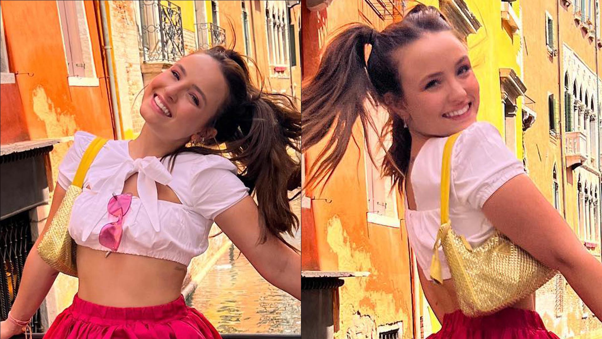 De microssaia, Larissa Manoela vira de costas e quase deixa bumbum aparecer: “Gata”