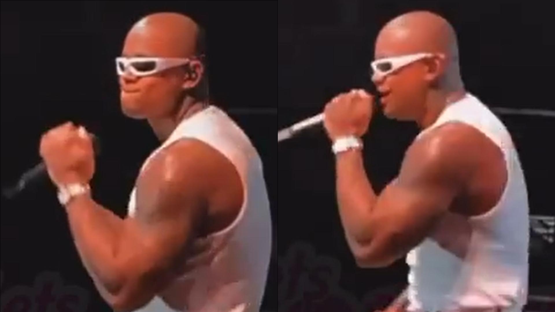 Léo Santana é flagrado com volumão marcado na calça e espanta fãs: “Tá armado?”