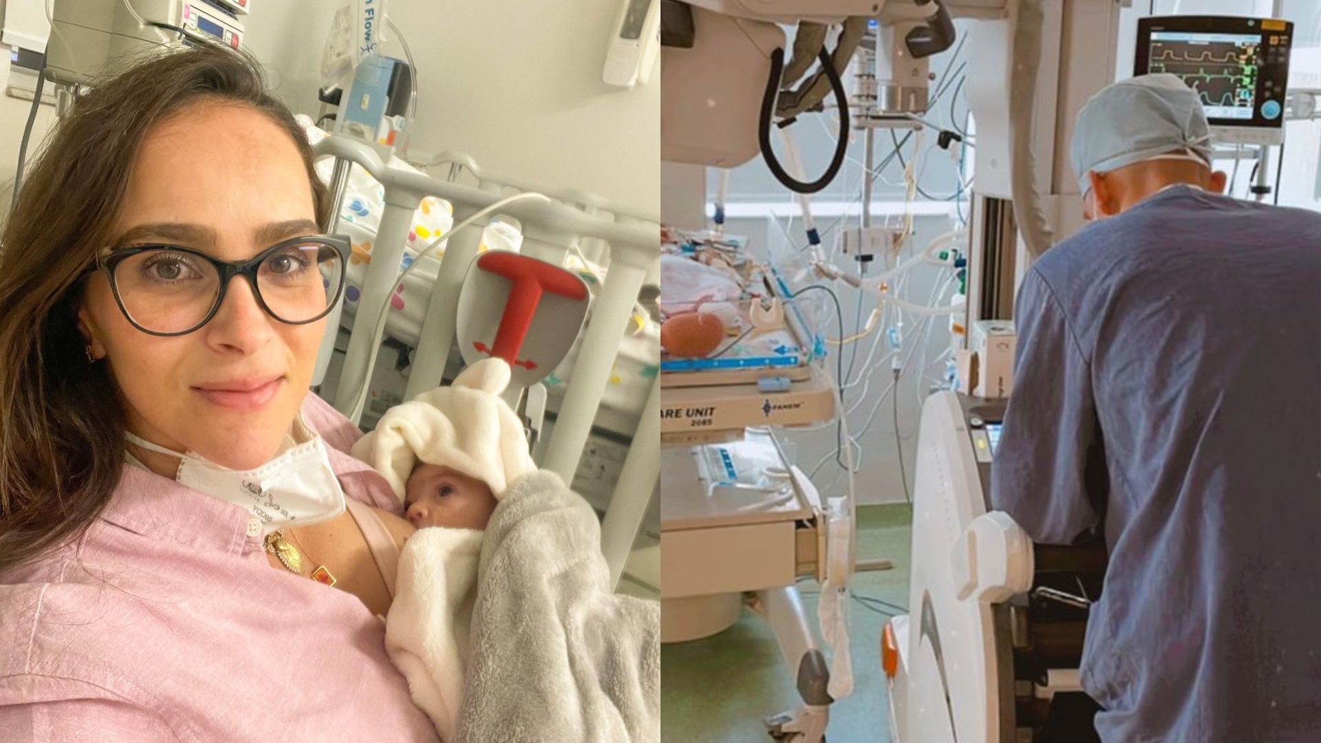 Esposa de Juliano Cazarré mostra a filha internada na UTI após cirurgia: “Deus cuida”