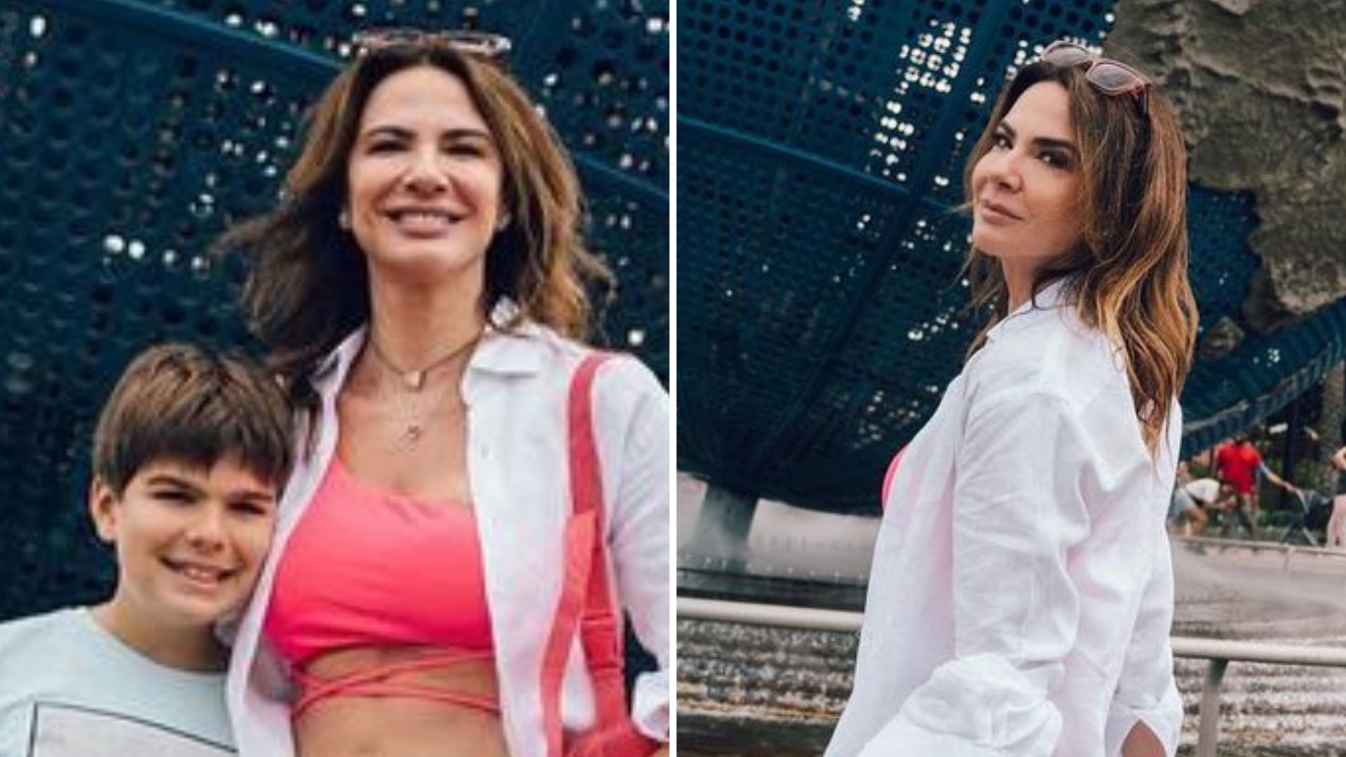De top neon, Luciana Gimenez deixa barriguinha sarada de fora e arrepia fãs: “Gostosura”