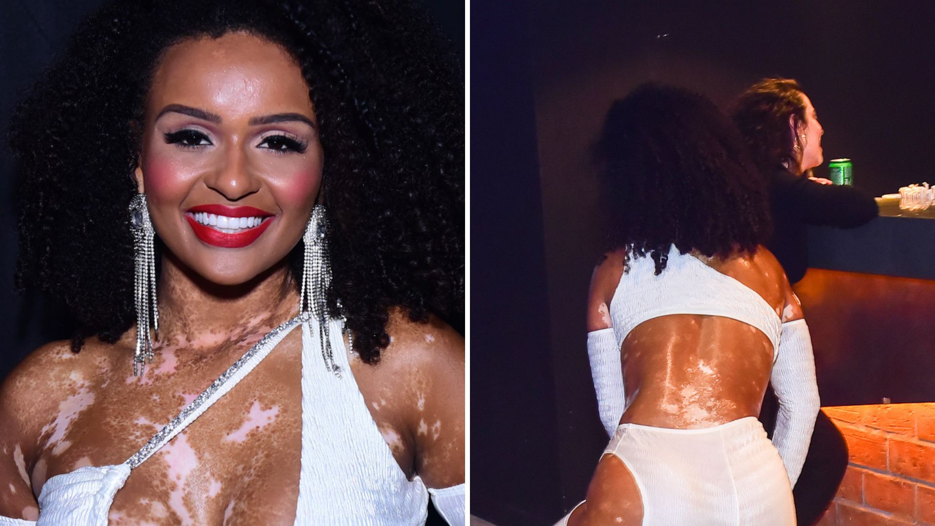 Natália Deodato vai até o chão com look recortado e causa na festa de Viih Tube