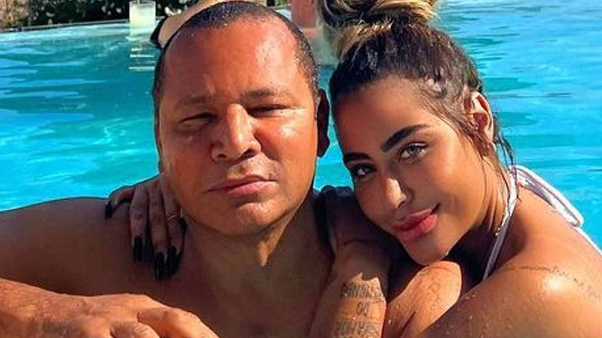 Pai de Neymar curte piscina na Espanha com a filha, Rafaella Santos: “Família linda”