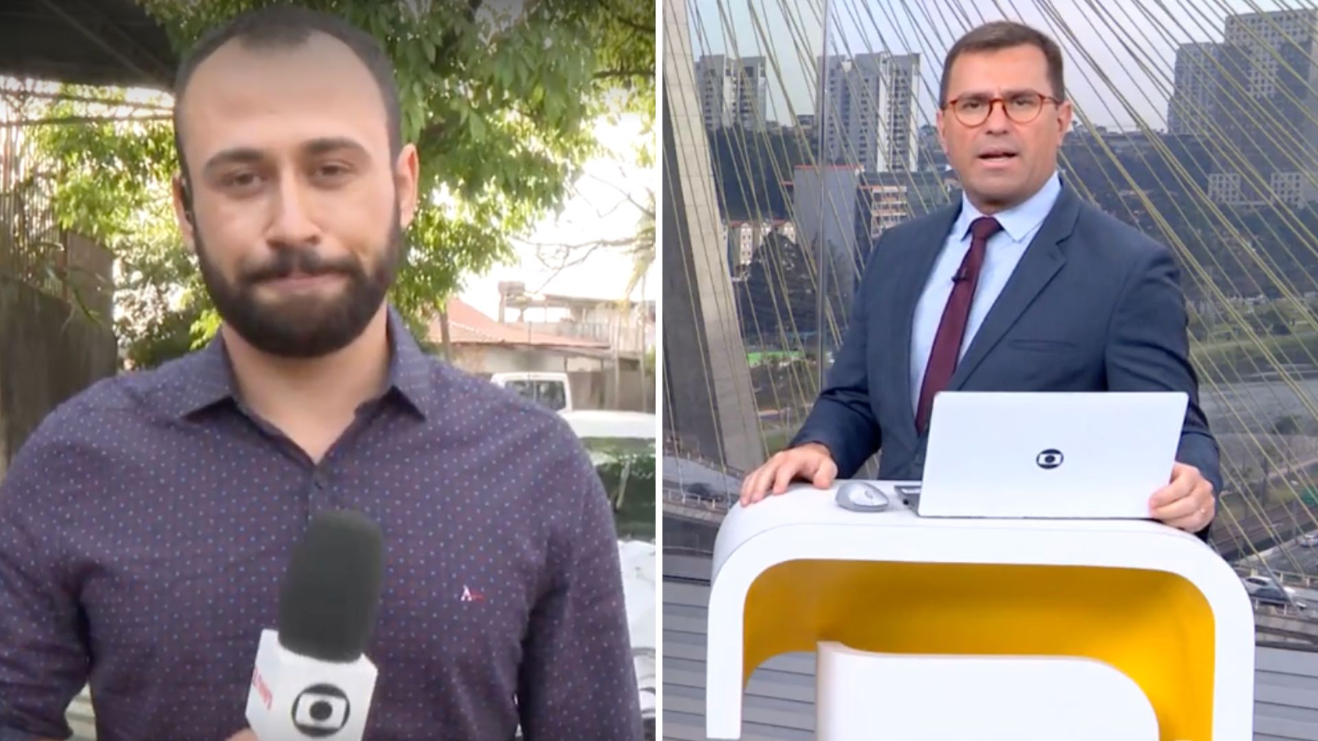 Repórter descobre na Globo que amigo levou tiro na cabeça: “Agora luta pela vida”